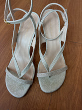 Load image into Gallery viewer, Stuart Weitzman Align 95 Gold Glitter Strappy Heels Sandals 7.5