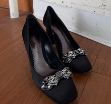 Load image into Gallery viewer, Giorgio Armani Black Satin Pumps