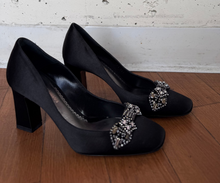 Load image into Gallery viewer, Giorgio Armani Black Satin Pumps