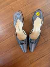 Load image into Gallery viewer, Chanel Satin Crystal Slingback Sandals Size 8.5