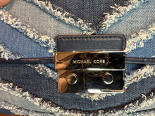 Load image into Gallery viewer, Michael Kors Sloan Large Denim Chevron Shoulder Bag