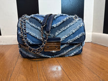 Load image into Gallery viewer, Michael Kors Sloan Large Denim Chevron Shoulder Bag