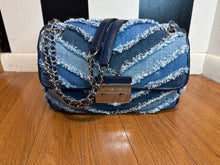 Load image into Gallery viewer, Michael Kors Sloan Large Denim Chevron Shoulder Bag
