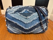 Load image into Gallery viewer, Michael Kors Sloan Large Denim Chevron Shoulder Bag