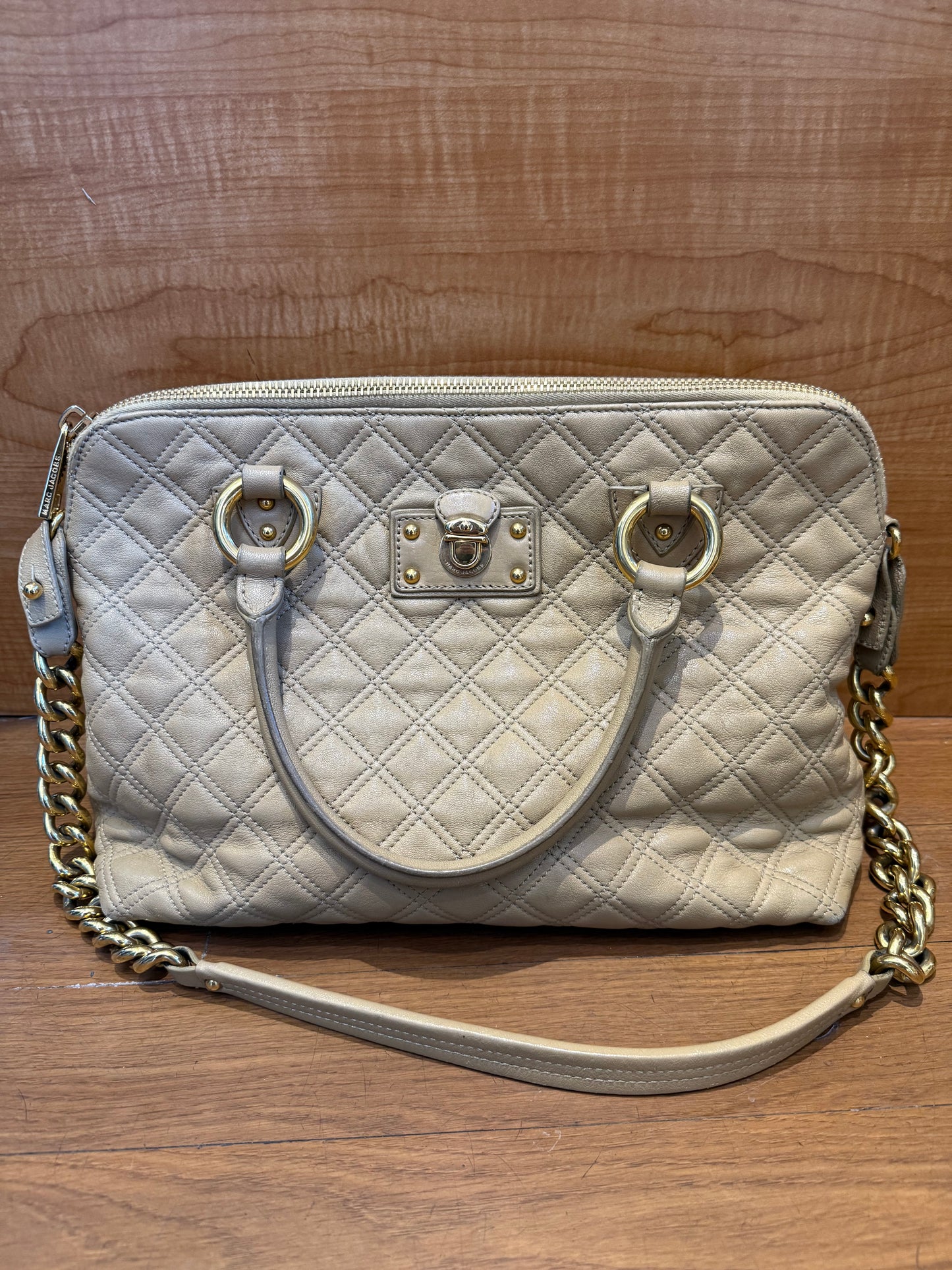 Marc Jacobs Lacquered Goatskin Quilted Karlie Satchel