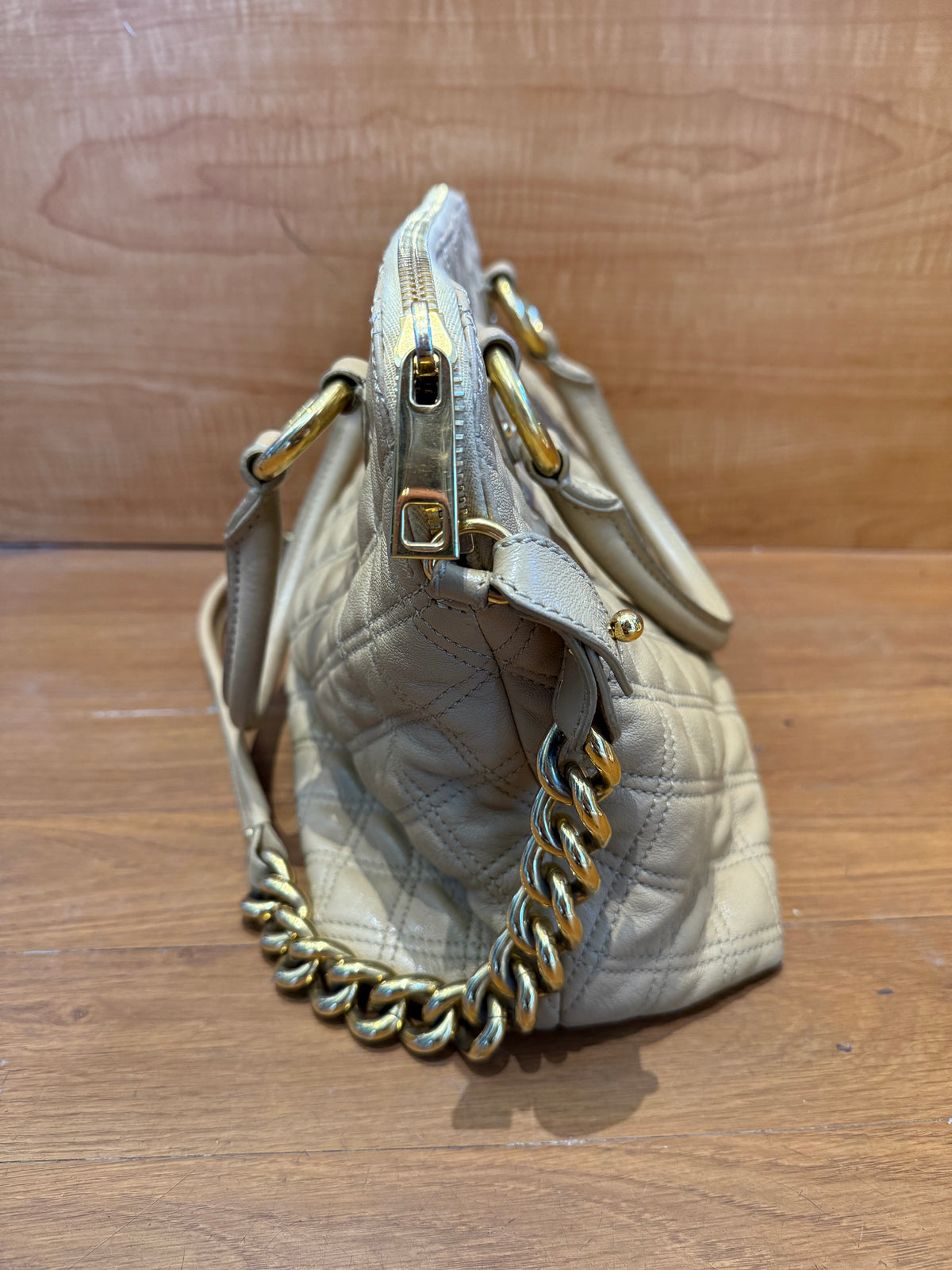 Marc Jacobs Lacquered Goatskin Quilted Karlie Satchel