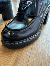 Load image into Gallery viewer, Prada Black Patent Leather Loafers Size EU 35
