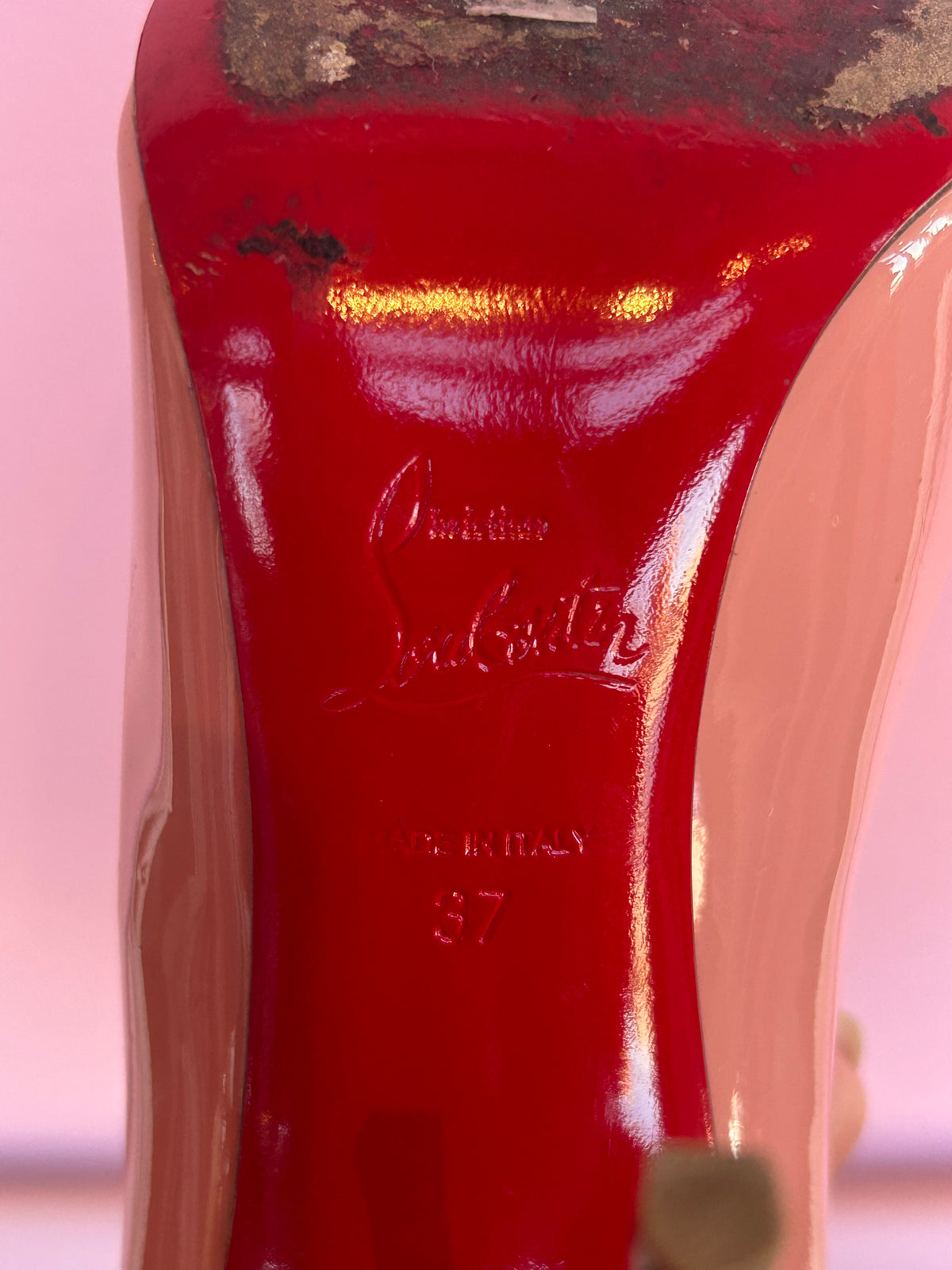 Christian Louboutin Pink Patent  Leather Pumps