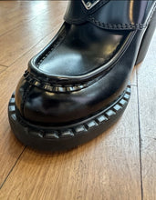 Load image into Gallery viewer, Prada Black Patent Leather Loafers Size EU 35
