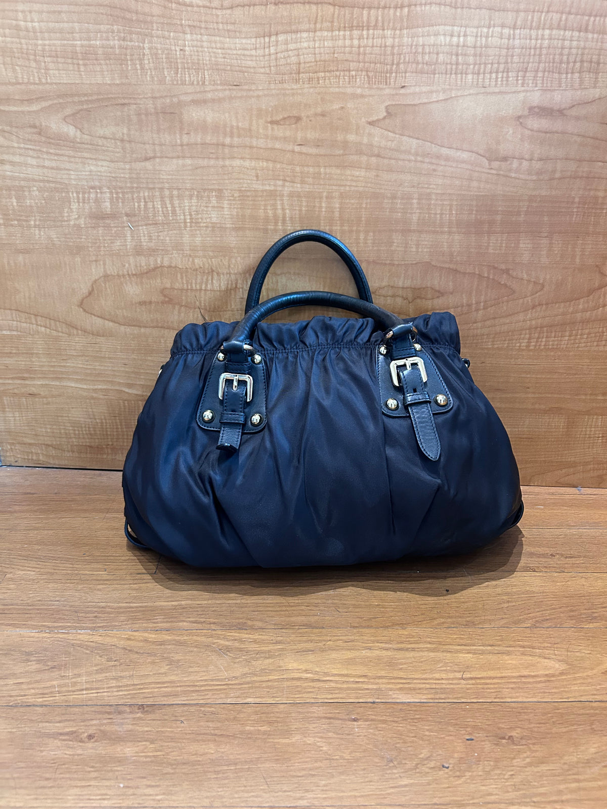 Prada Tessuto Nylon Jacquard Logo Tote Black