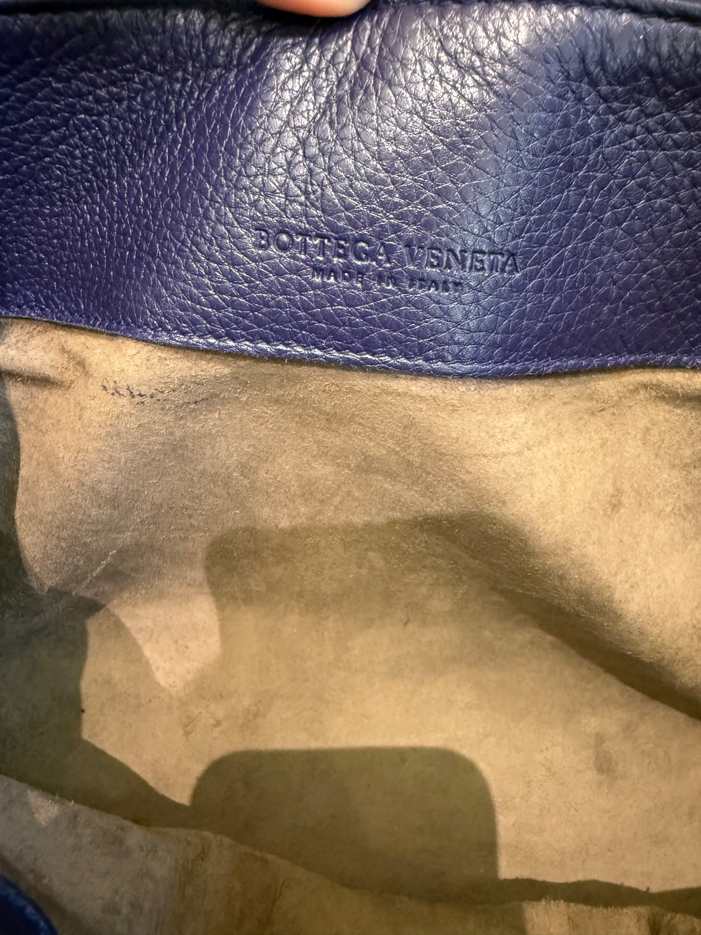 Bottega Veneta Blue Cervo Leather Medium Roma Tote