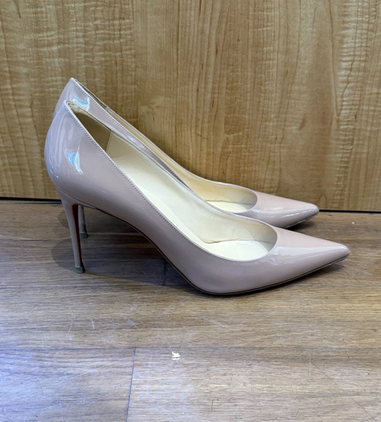 Christian Louboutin Nude Patent Leather Heels Size
