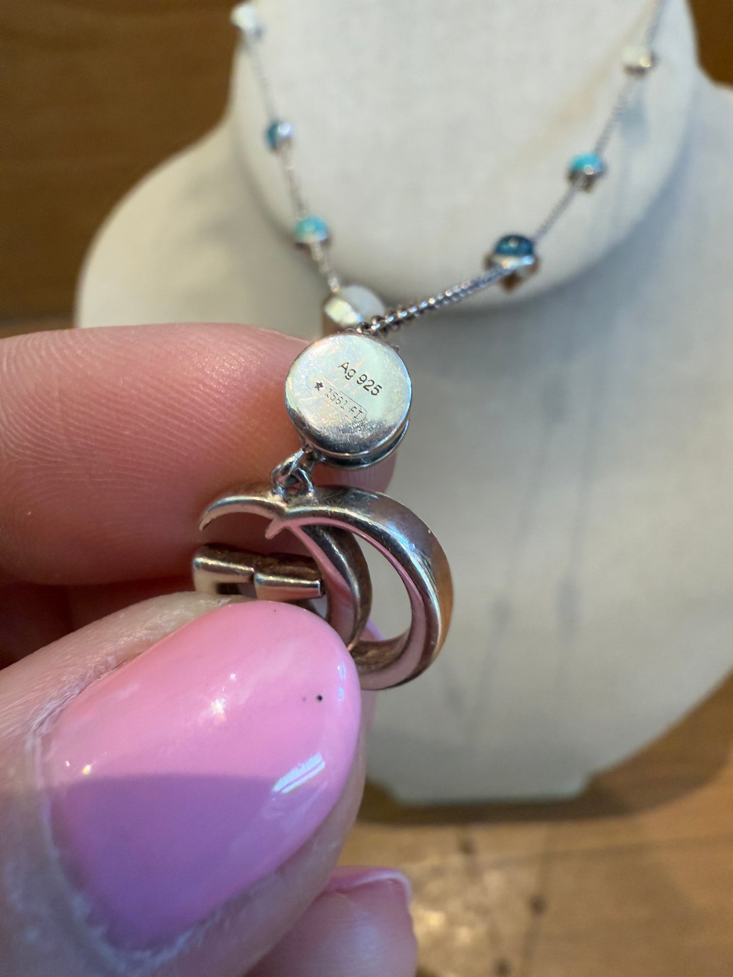 Gucci Double G Mother Of Pearl Necklace