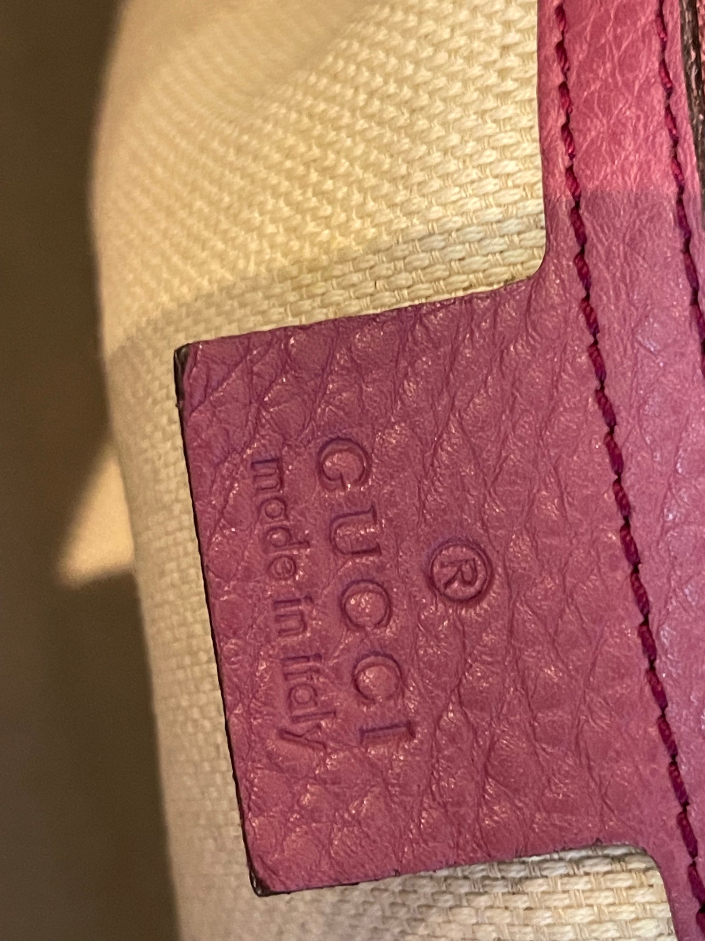 Gucci Pebbled Magenta Tote