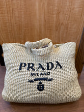 Load image into Gallery viewer, Prada Raffia Crotchet Tote Bag
