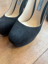 Load image into Gallery viewer, Prada Black Suede Platform Pumps
