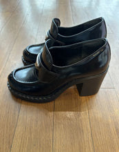 Load image into Gallery viewer, Prada Black Patent Leather Loafers Size EU 35
