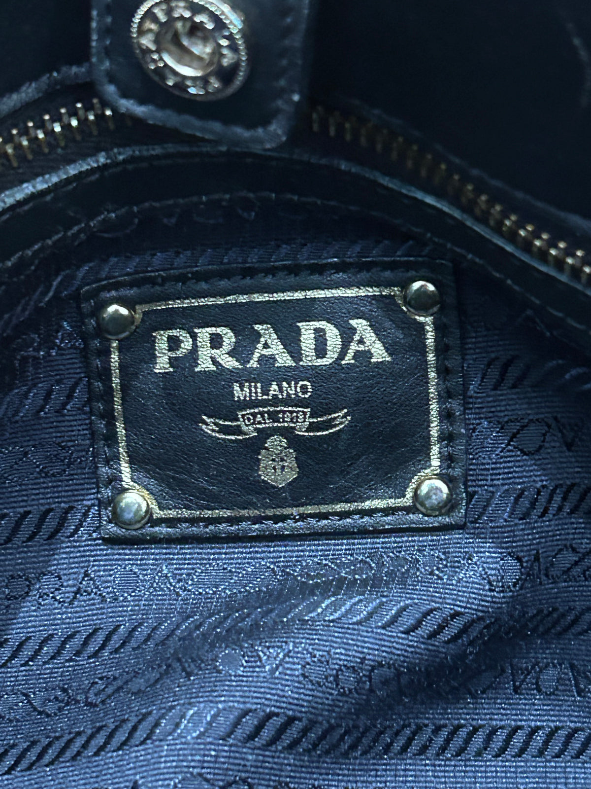 Prada Tessuto Nylon Jacquard Logo Tote Black