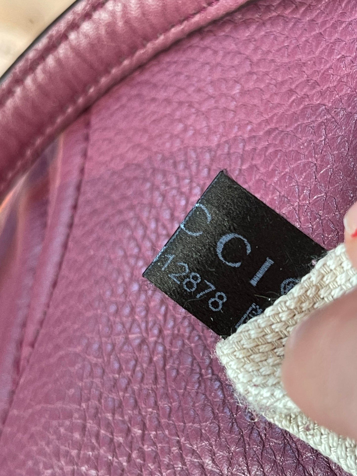 Gucci Pebbled Magenta Tote