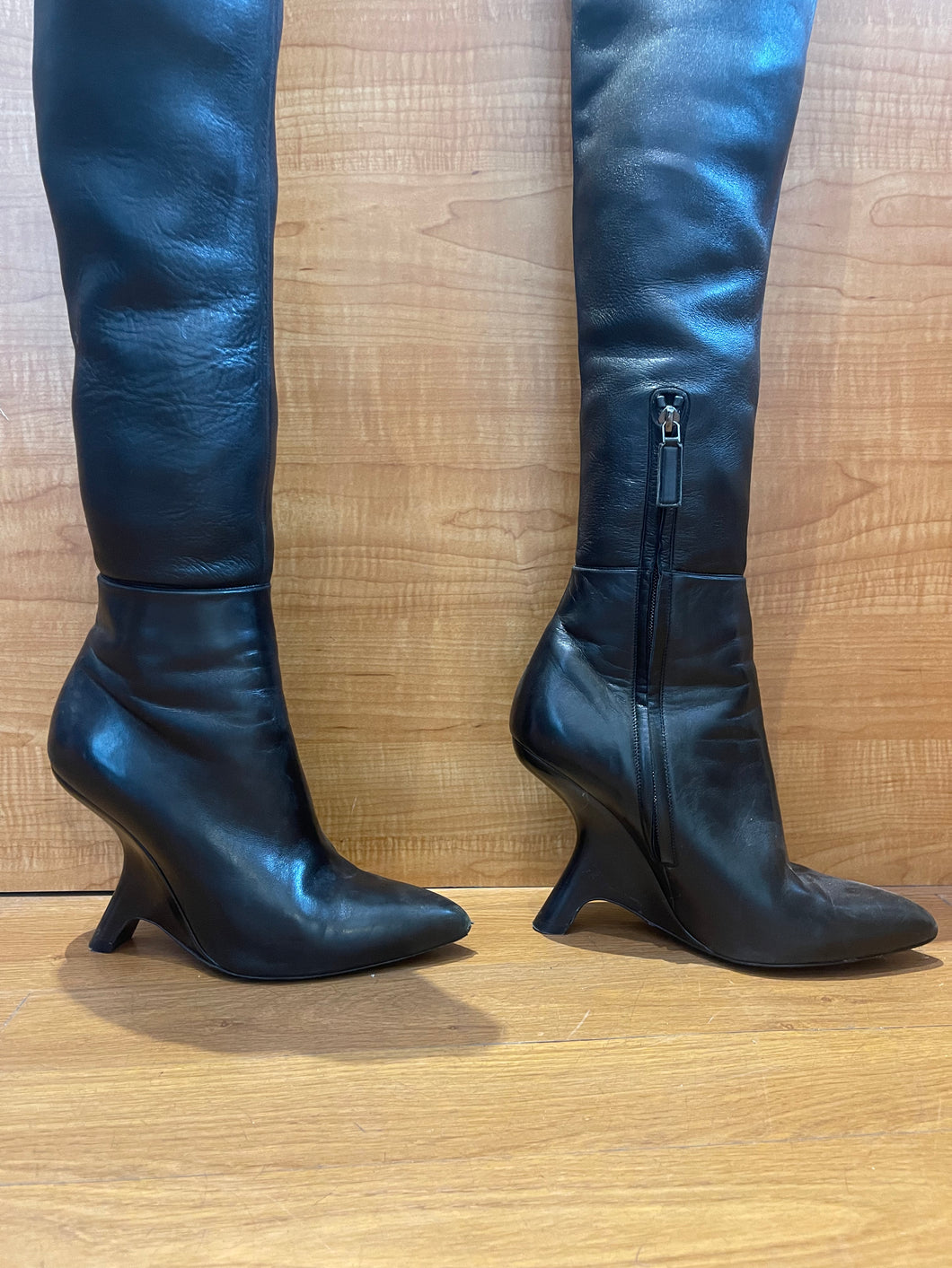 Tom Ford Thigh High Wedge Boots Size 9