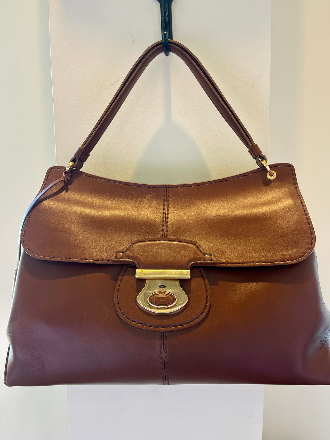 Tods Brown Leather Shoulder Bag