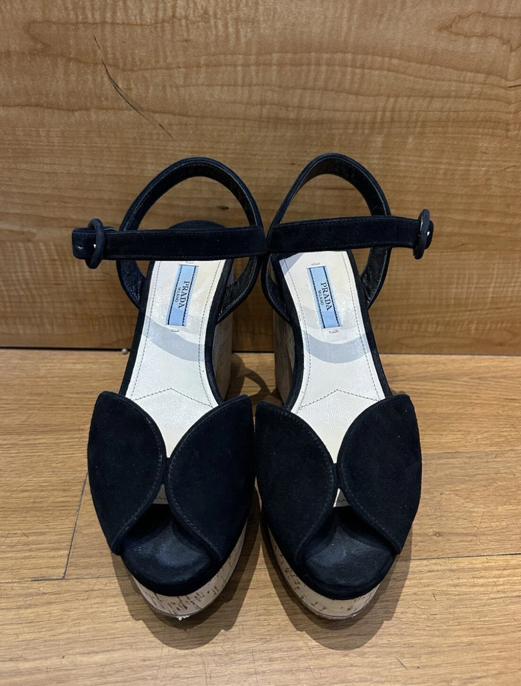 Prada Suede Black Sandals Size EU 38