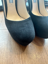 Load image into Gallery viewer, Prada Black Suede Platform Pumps
