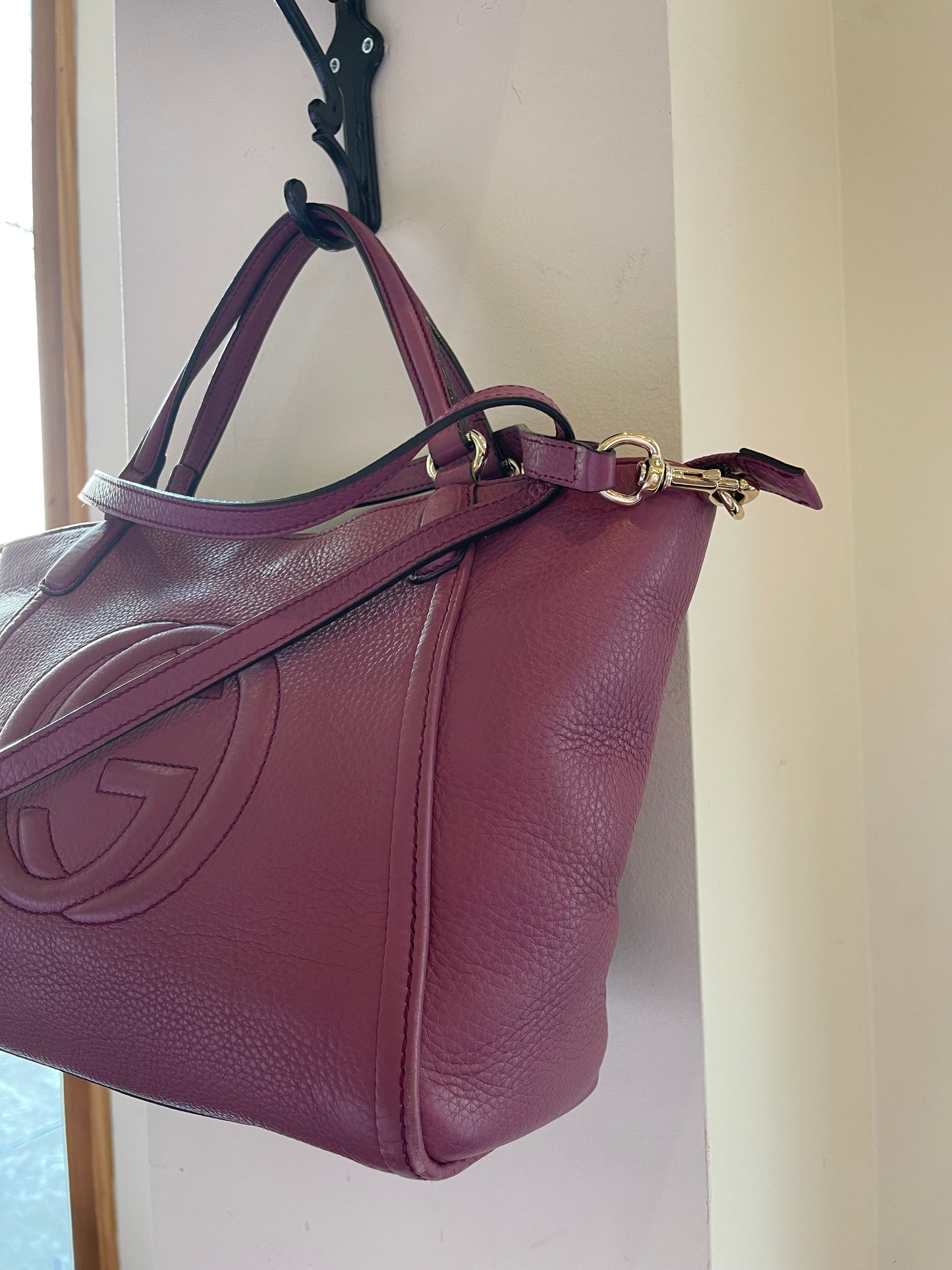 Gucci Pebbled Magenta Tote