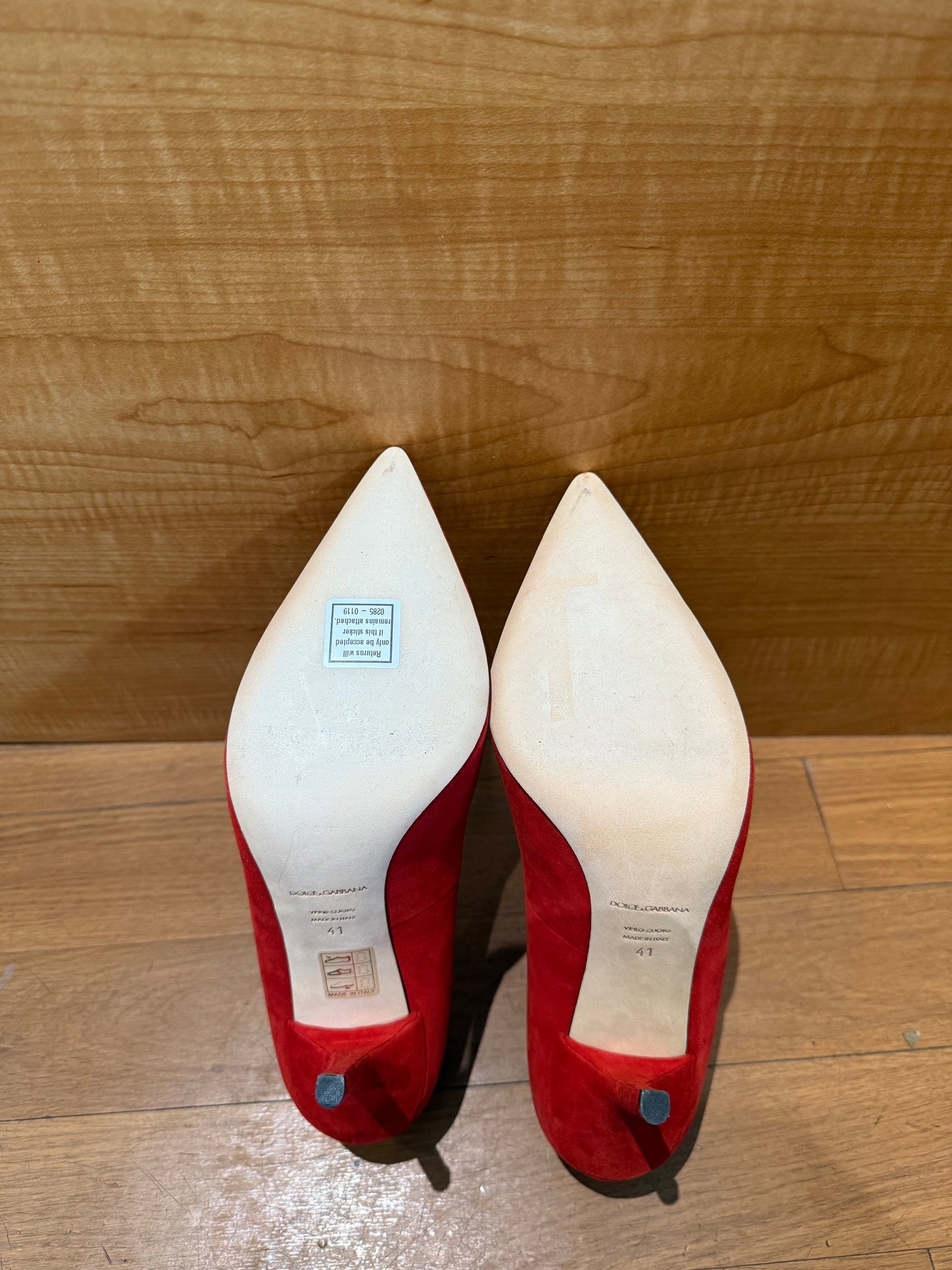 Dolce And Gabbana Red Suede Heels