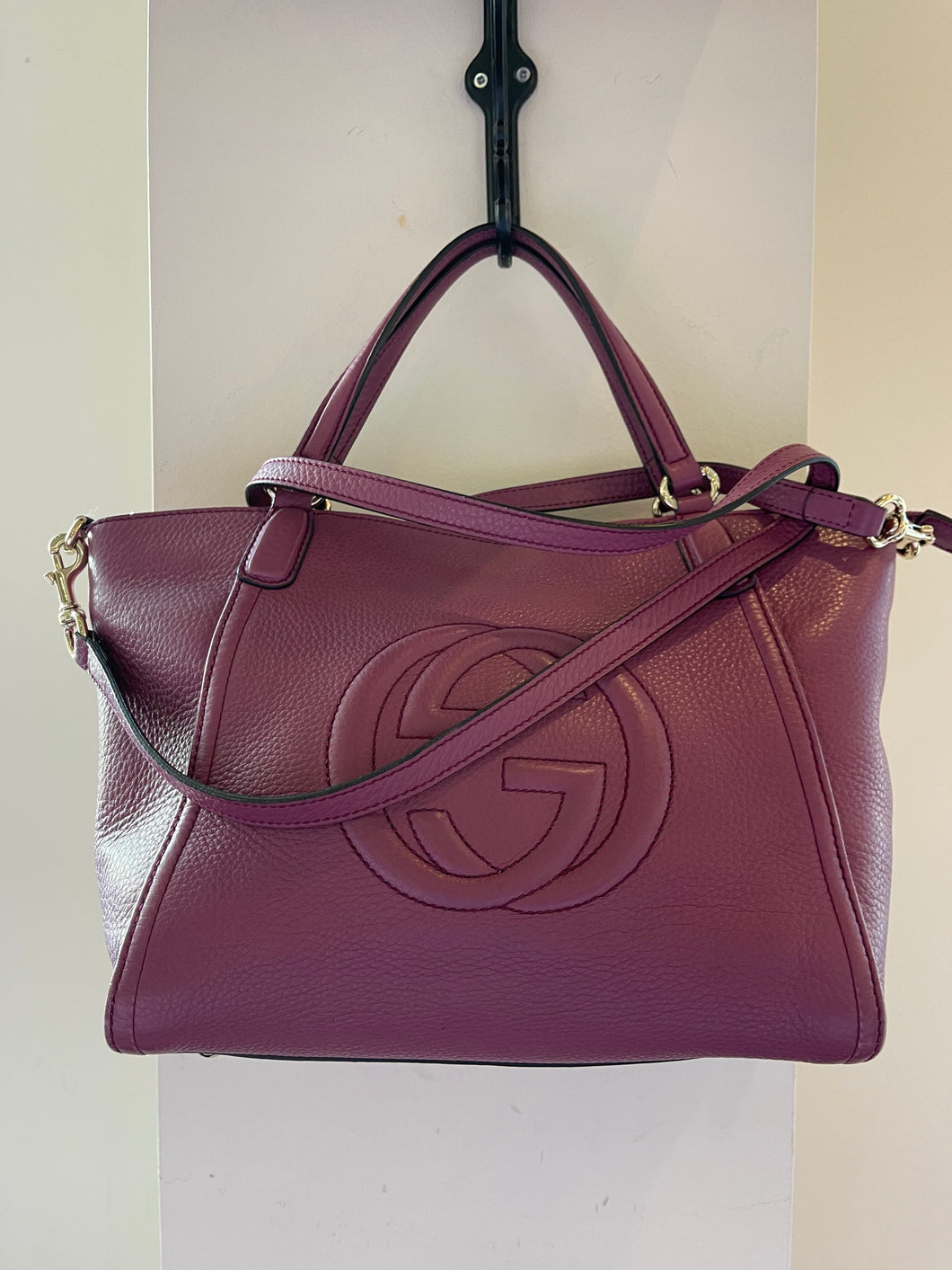 Gucci Pebbled Magenta Tote