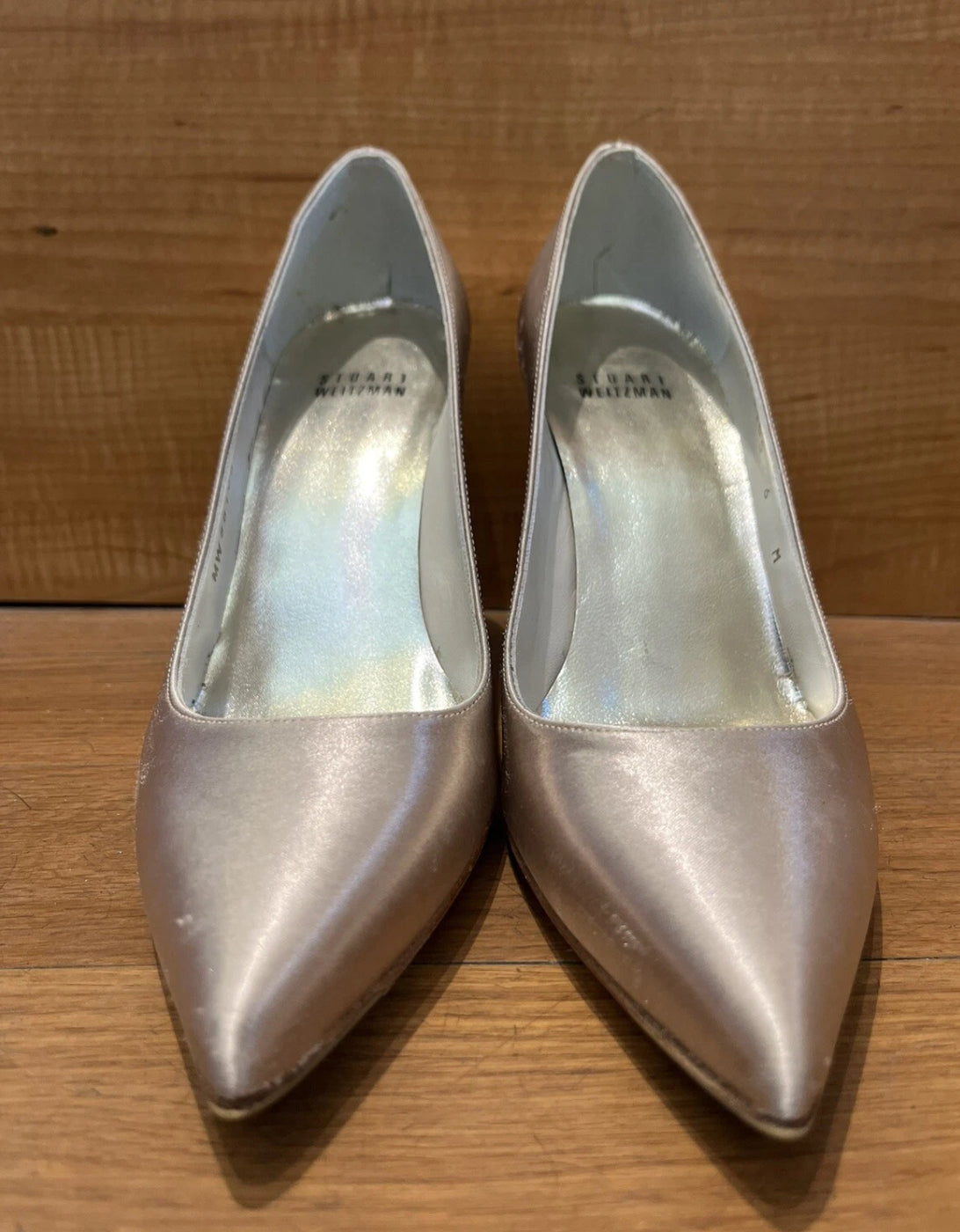 Stuart Weitzman Gold Satin Heels