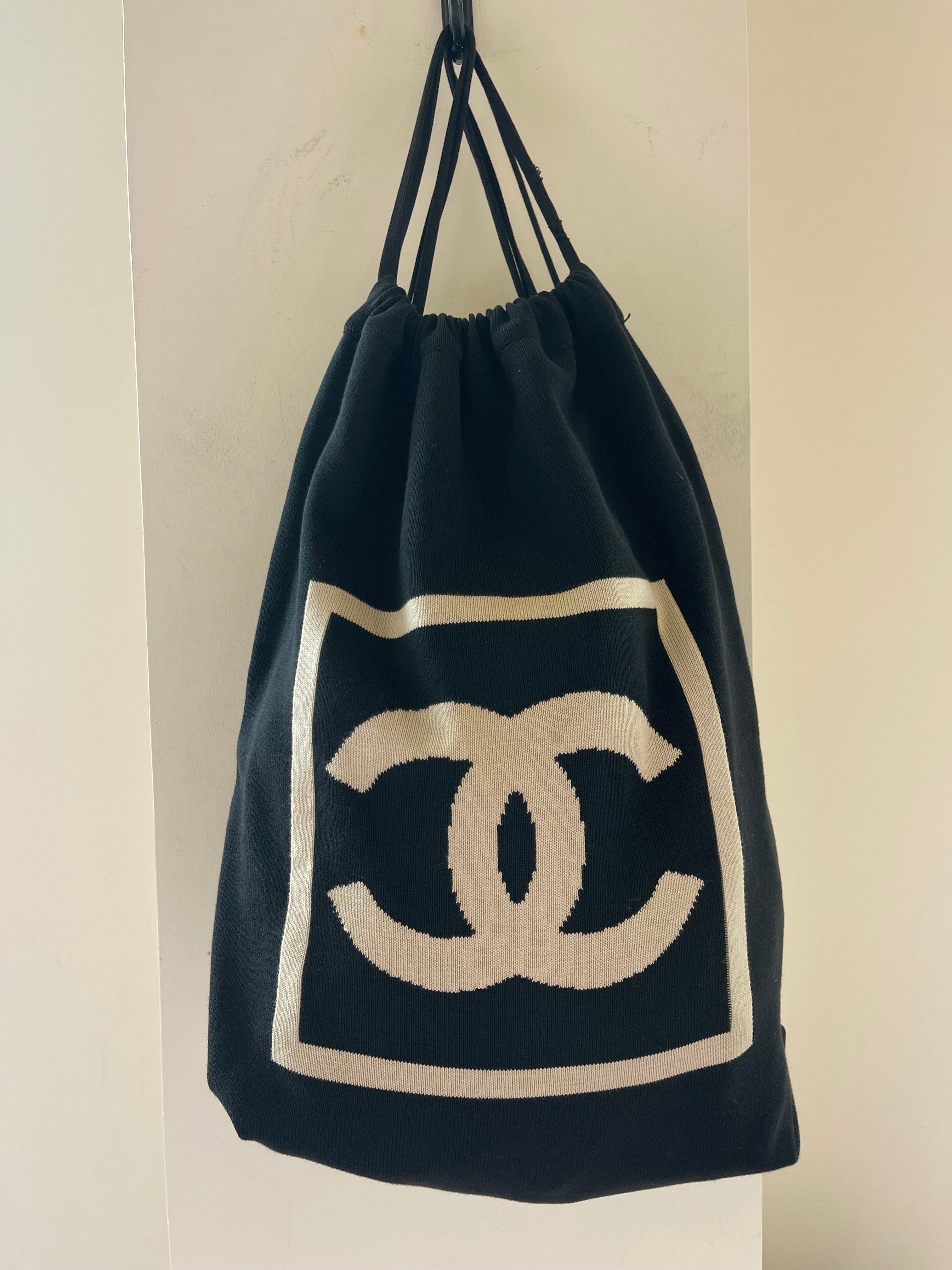 Chanel Drawstring Bag Cloth Material