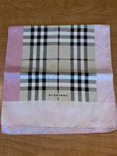 Load image into Gallery viewer, Burberry Silk Scarf Pink Detail
