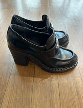Load image into Gallery viewer, Prada Black Patent Leather Loafers Size EU 35
