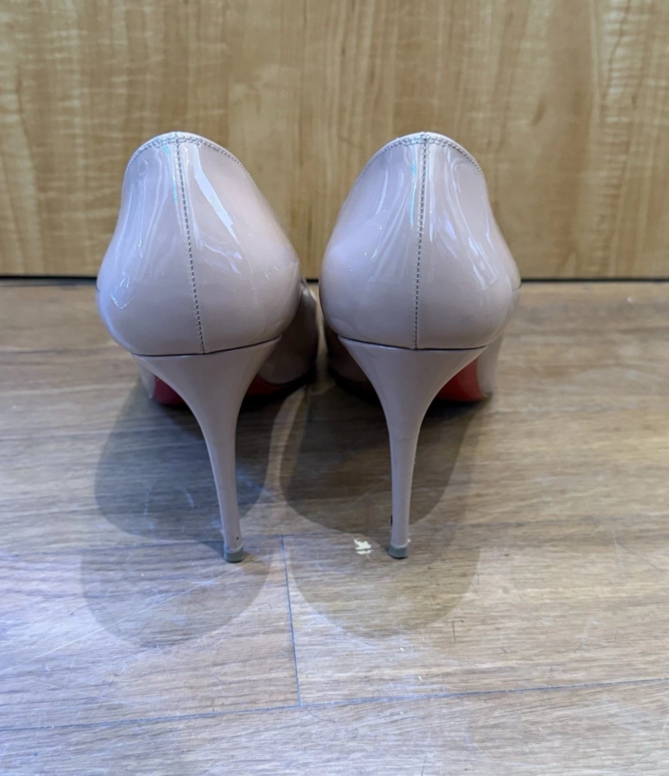 Christian Louboutin Nude Patent Leather Heels Size