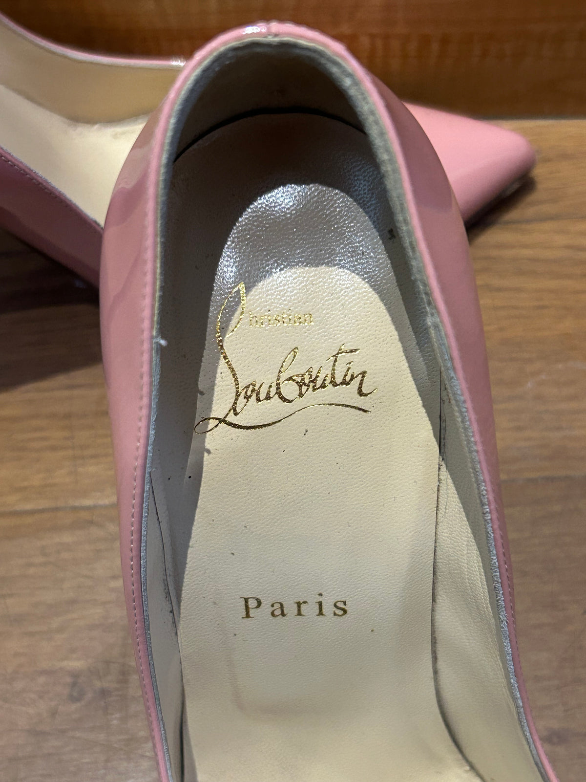 Christian Louboutin Pink Patent  Leather Pumps