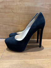 Load image into Gallery viewer, Prada Black Suede Platform Pumps
