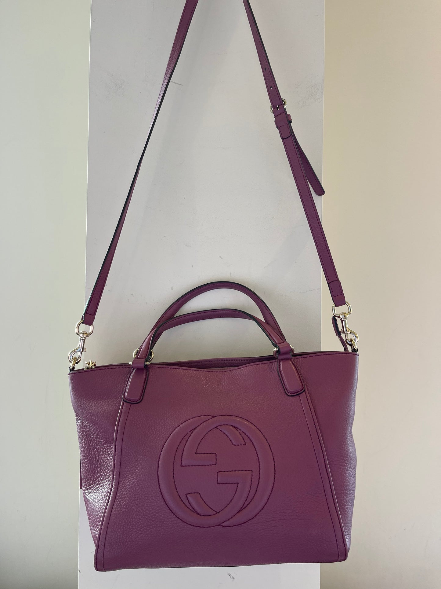 Gucci Pebbled Magenta Tote