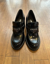 Load image into Gallery viewer, Prada Black Patent Leather Loafers Size EU 35
