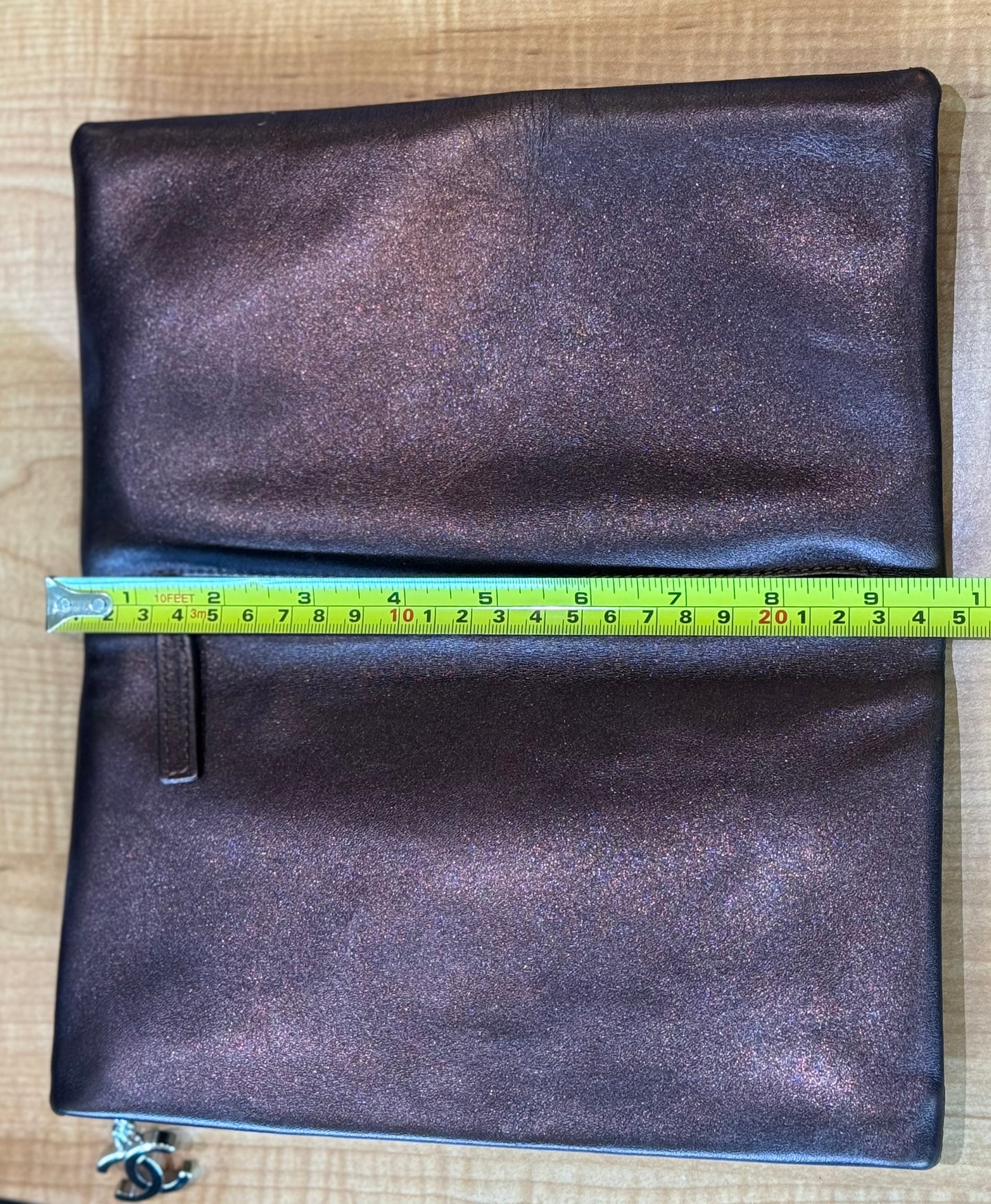 Chanel Metallic Lambskin Camellia Beauty Clutch
