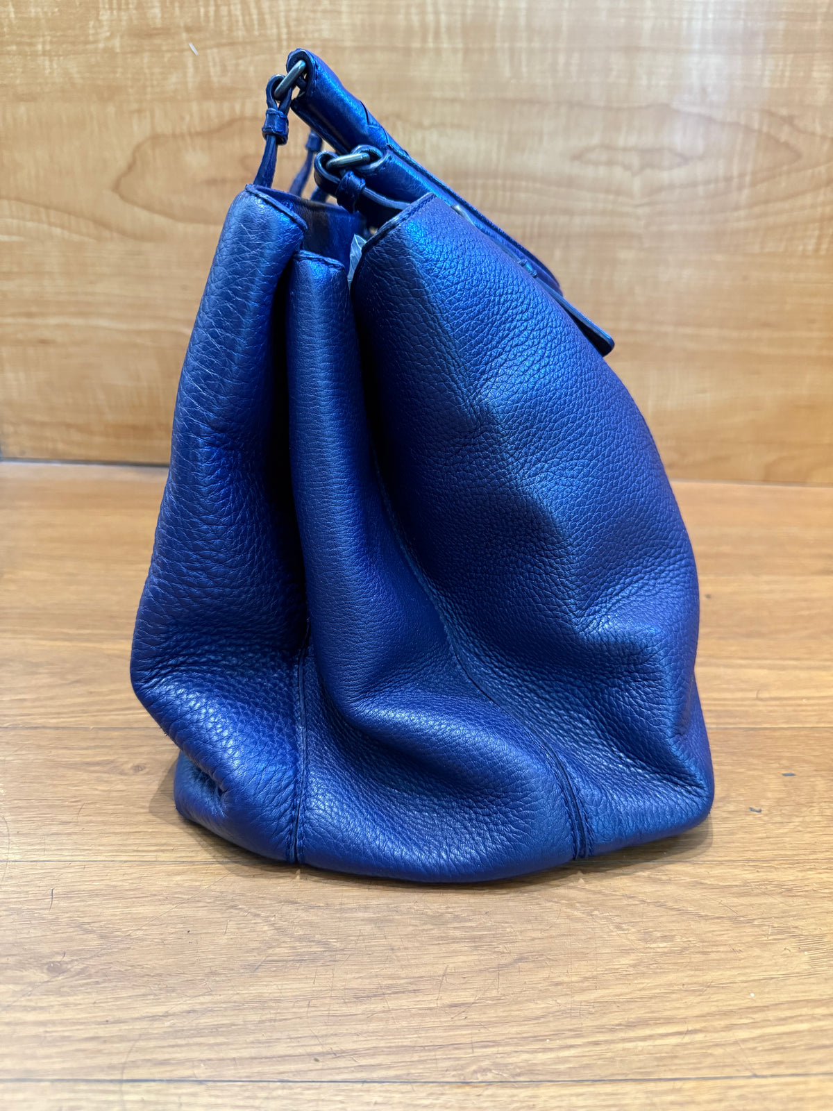 Bottega Veneta Blue Cervo Leather Medium Roma Tote
