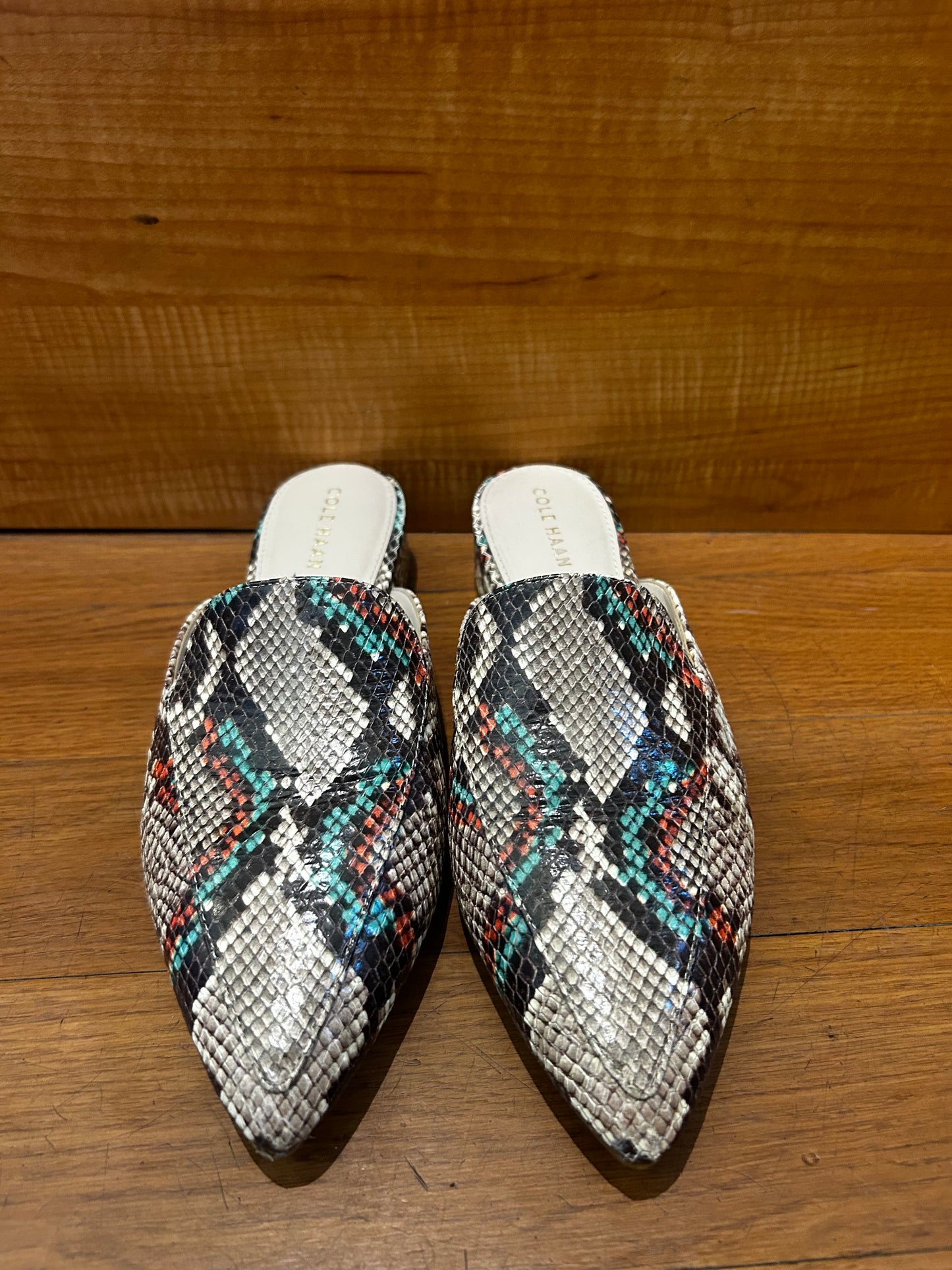 Cole Haan Snake Skin Print Mules