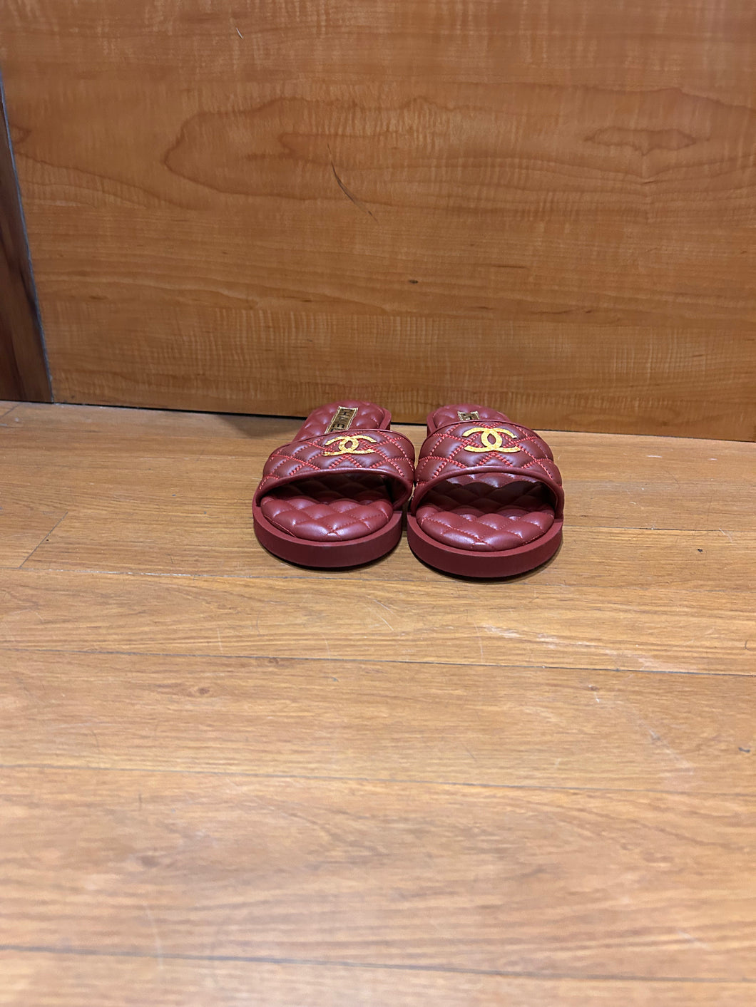 Chanel Interlocking CC Logo Quilted Lambskin Mules