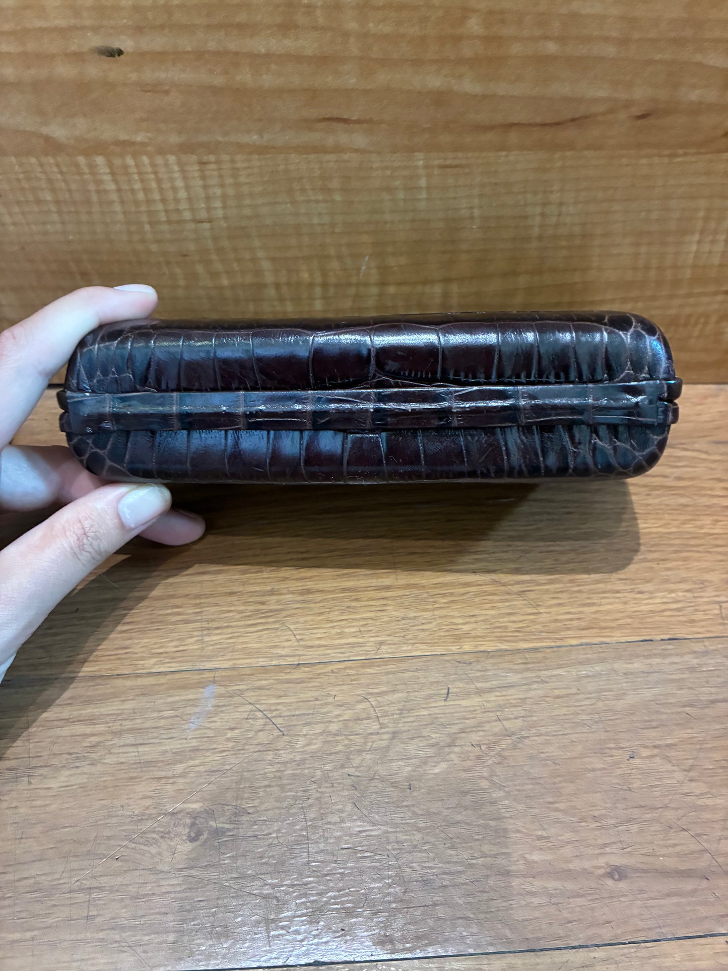 Oscar De La Renta Crocodile Box Clutch