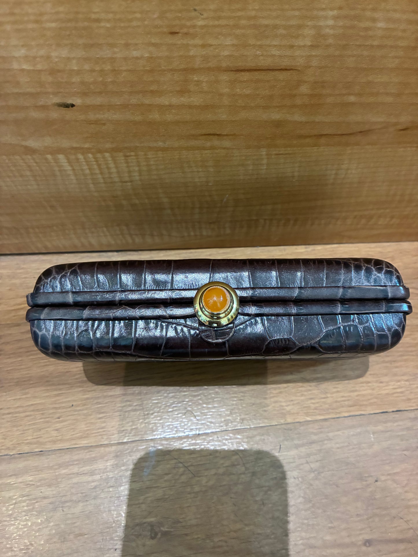 Oscar De La Renta Crocodile Box Clutch