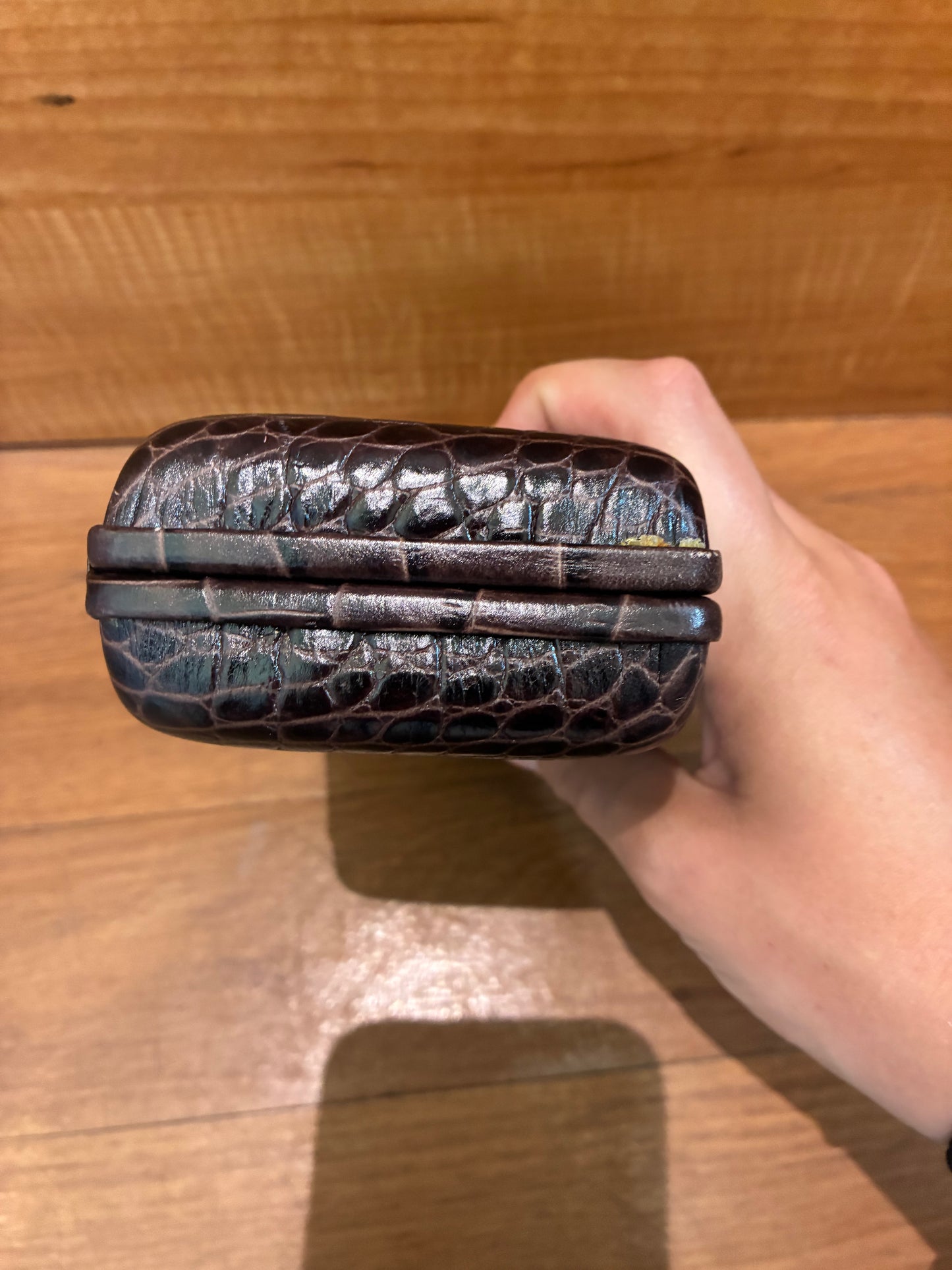 Oscar De La Renta Crocodile Box Clutch