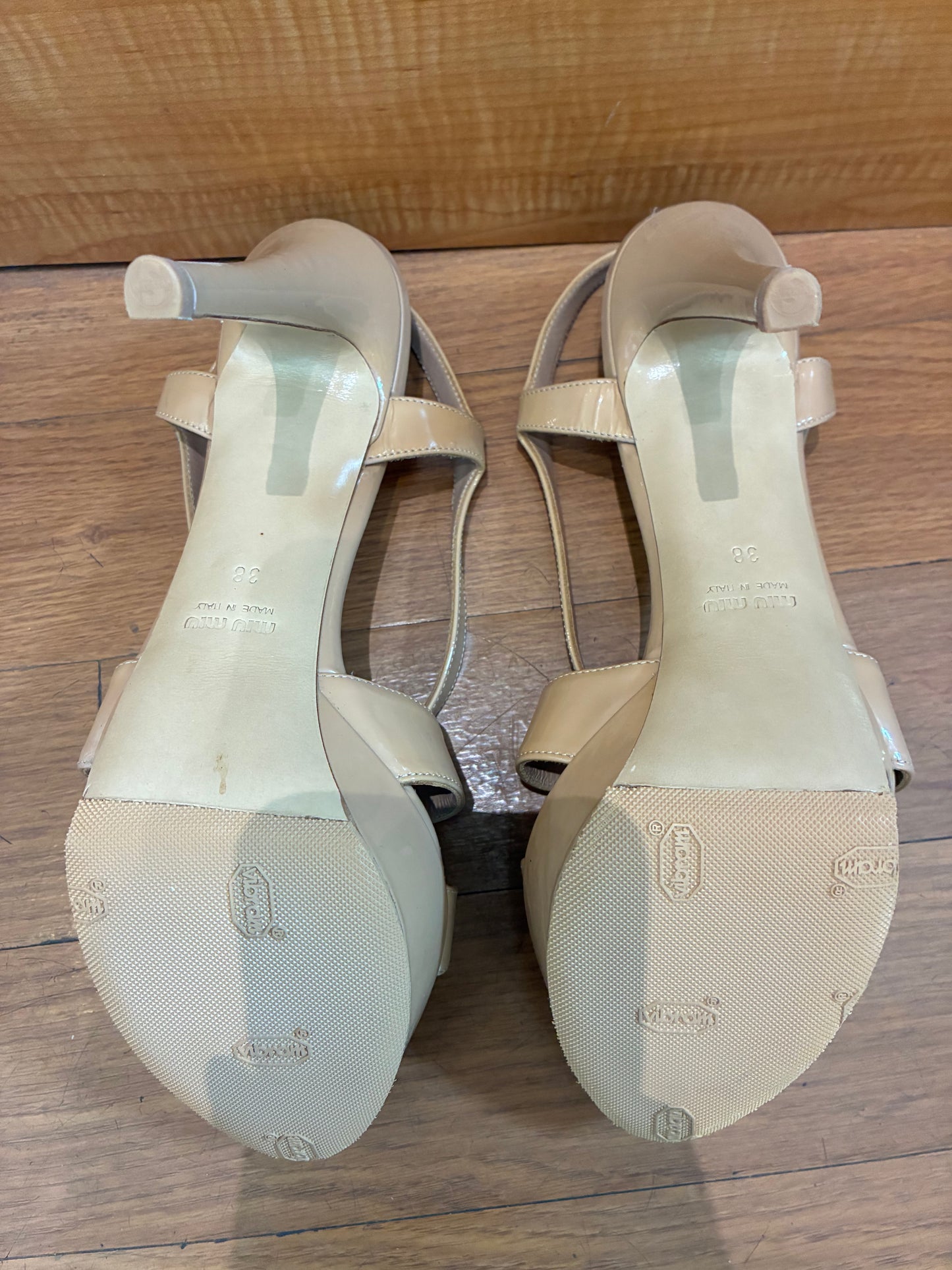 Miu Miu Patent Leather Slingback Sandals