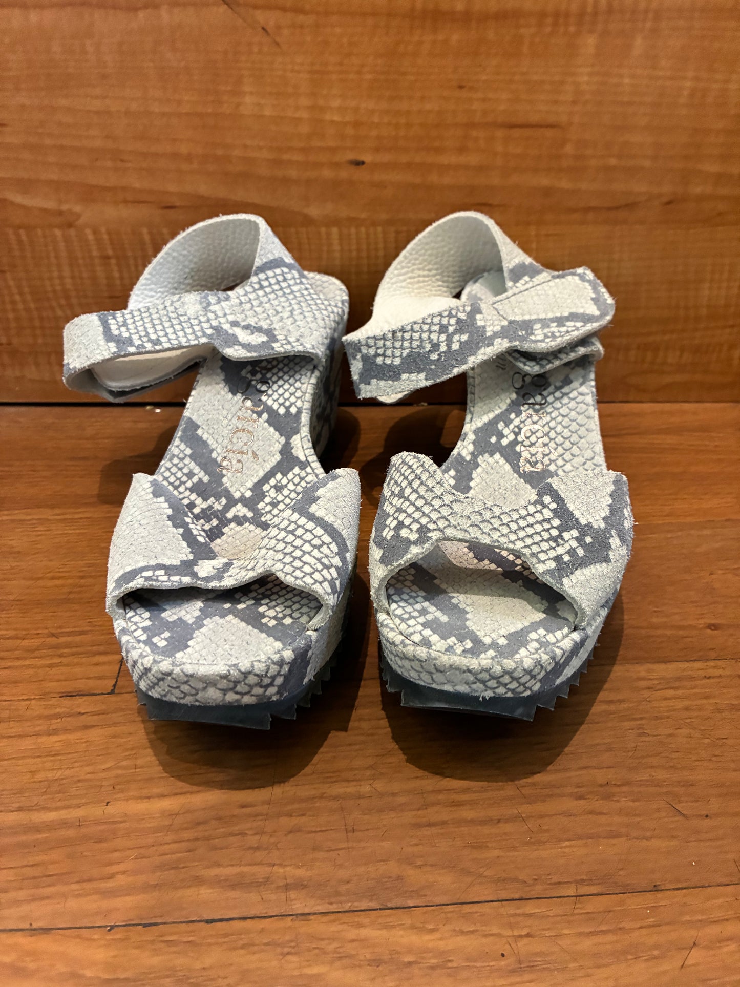 Pedro Garcia Snake-Print Wedge Heel