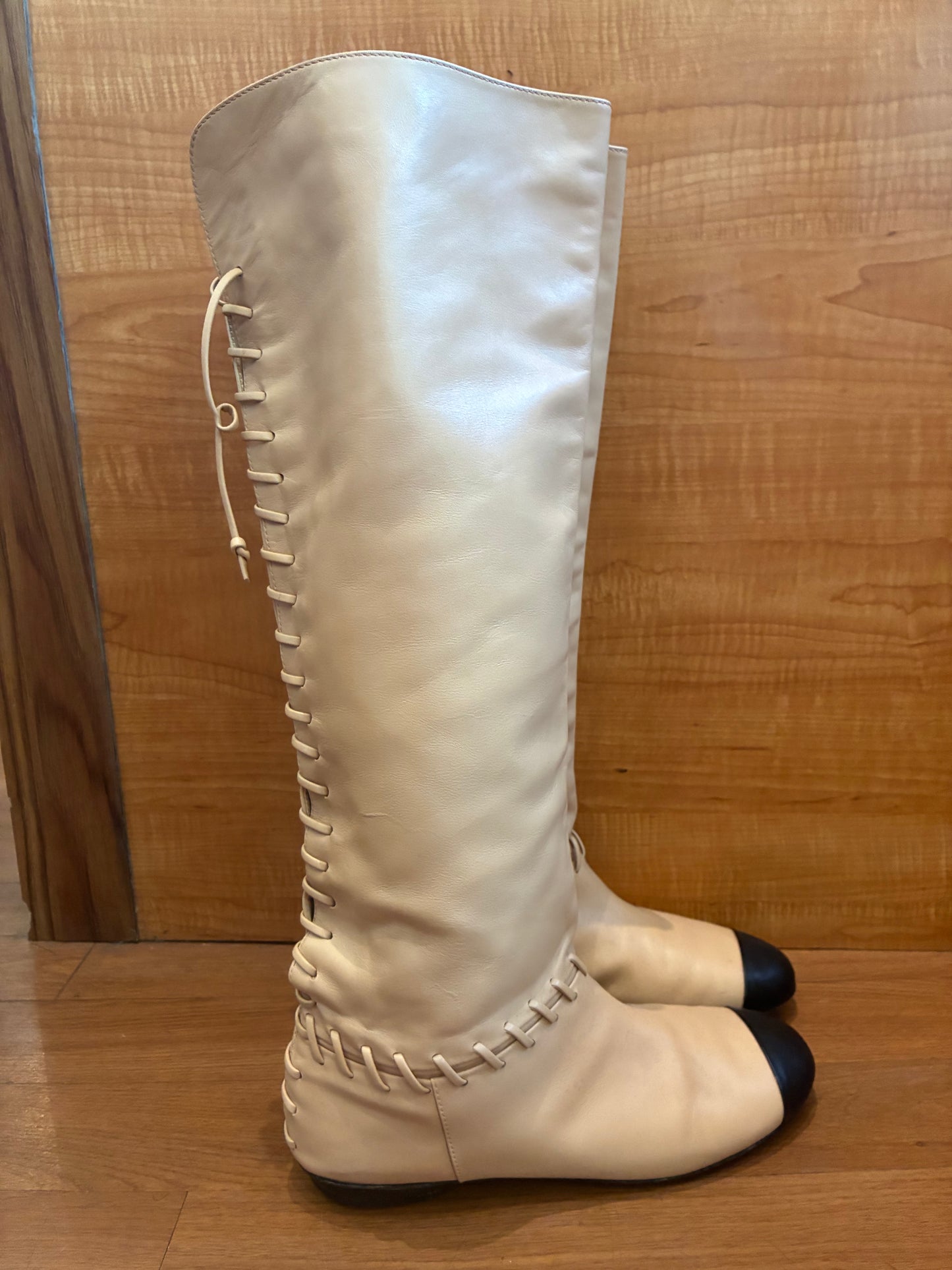 Chanel Lace-Up Riding Boots