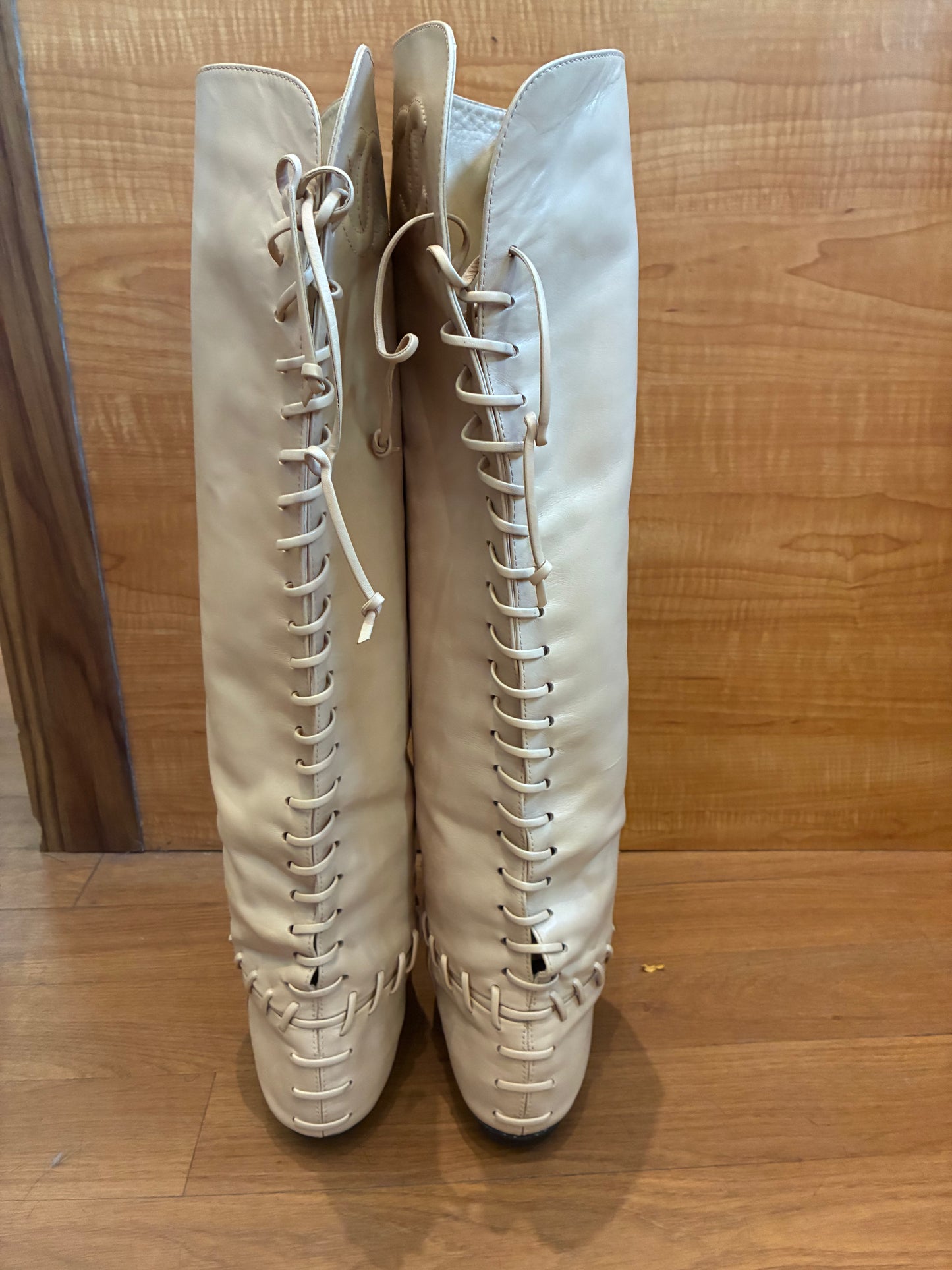 Chanel Lace-Up Riding Boots